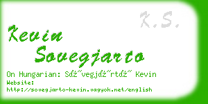 kevin sovegjarto business card